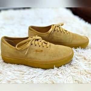 Vans Off The Wall Old School Platform Suede Monochrome Gold Skate Shoes M7.5 W9